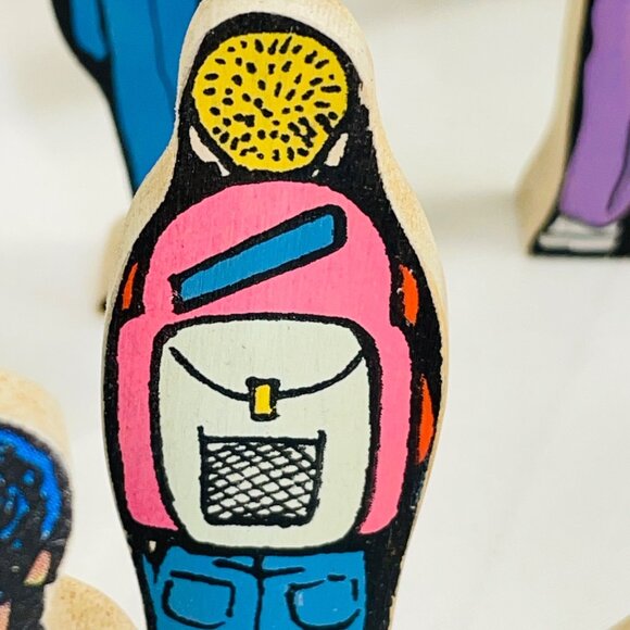 Vintage Inspired Wooden Children Figurines Set Wedgies Career Lot of 13 - Picture 14 of 16